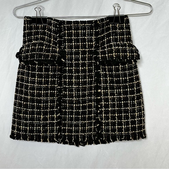 Ronny Kobo Collection women Black and Off White mini skirt size 4